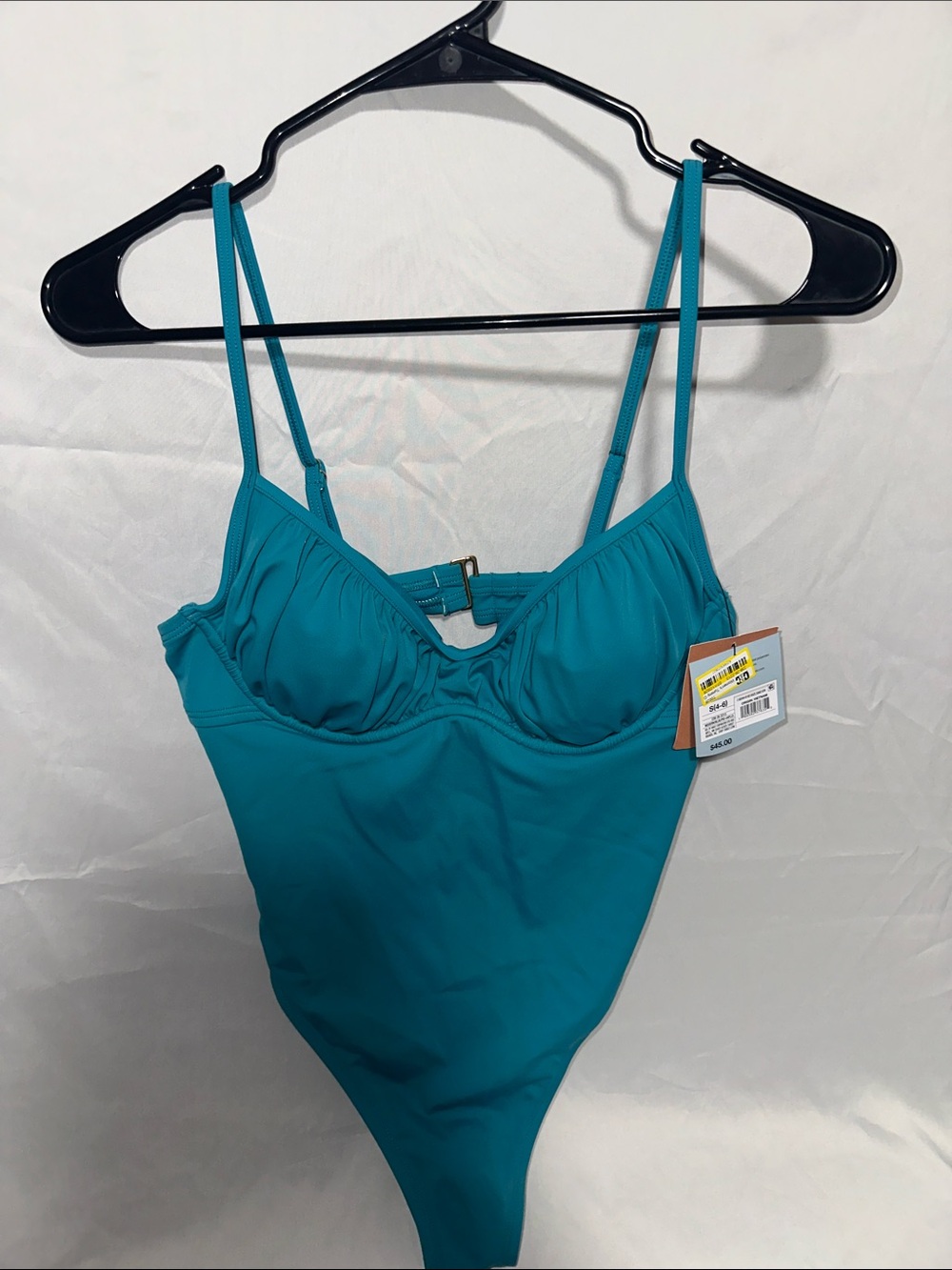 Shade & Shore Teal Underwire One-Piece Swimsuit